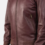 [FS] Shane Maroon Leather Bomber Jacket 6