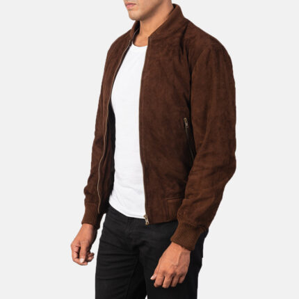 Shane Mocha Suede Bomber Jacket 2