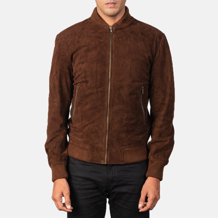Shane Mocha Suede Bomber Jacket 4