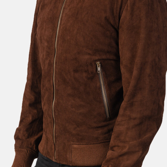 Shane Mocha Suede Bomber Jacket 6