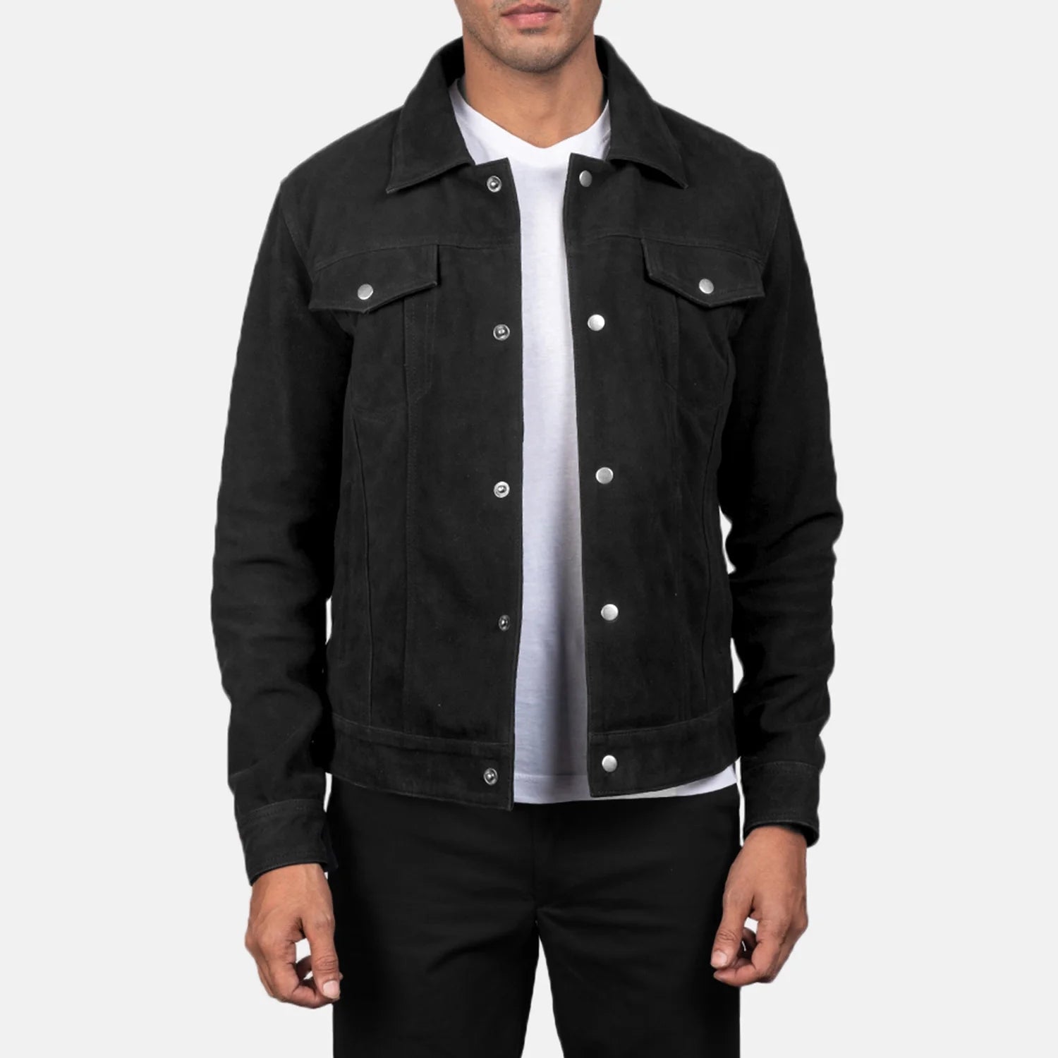Custom Orlando Terrell Beige Suede Trucker Jacket