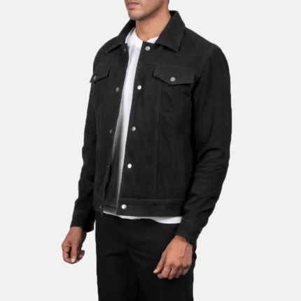 Stallon Black Suede Trucker Jacket 2