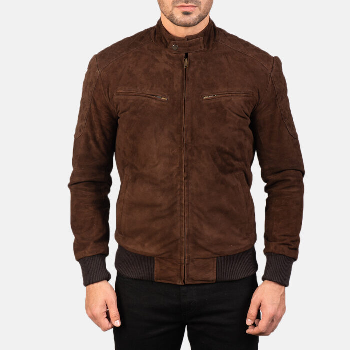 Sven Mocha Suede Bomber Jacket 4