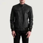 Sven Tumbled Brown Leather Bomber Jacket 3