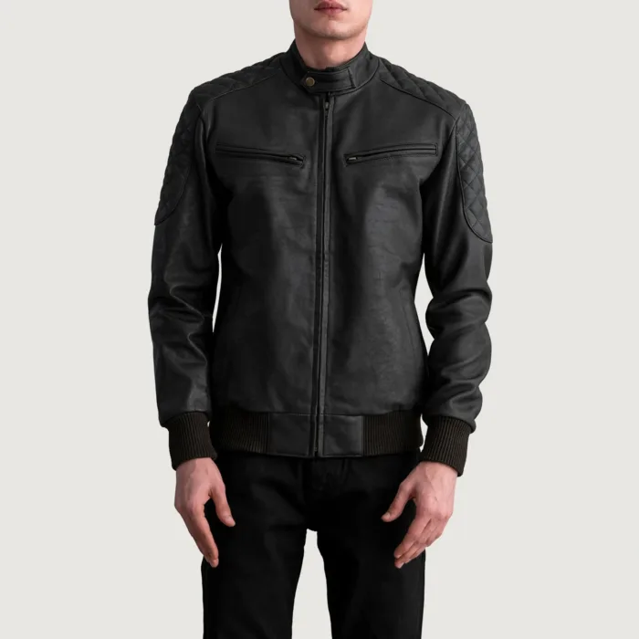 Sven Tumbled Brown Leather Bomber Jacket 3