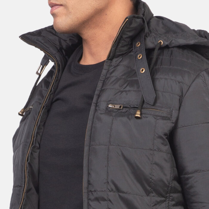 Alps Quilted Black Hooded Windbreaker Jacket 6