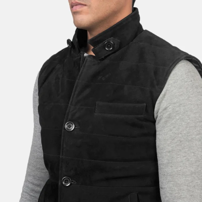 Tony Black Suede Vest 6