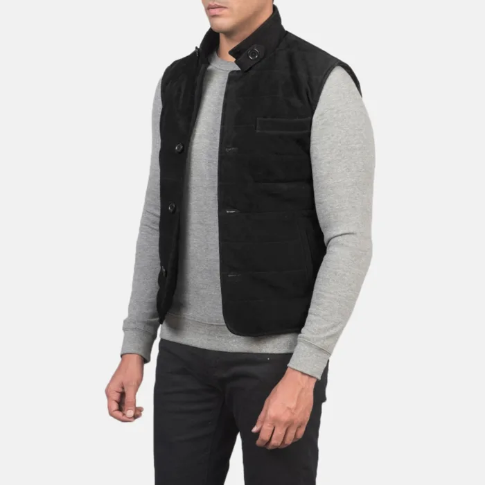Tony Black Suede Vest 2
