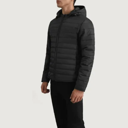 Tyler Black Hooded Puffer Jacket 2