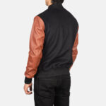 Vaxton Brown & Black Hybrid Varsity Jacket 5