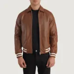 Walton Brown Leather Varsity Jacket