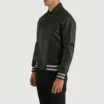 Walton Green Leather Varsity Jacket 2