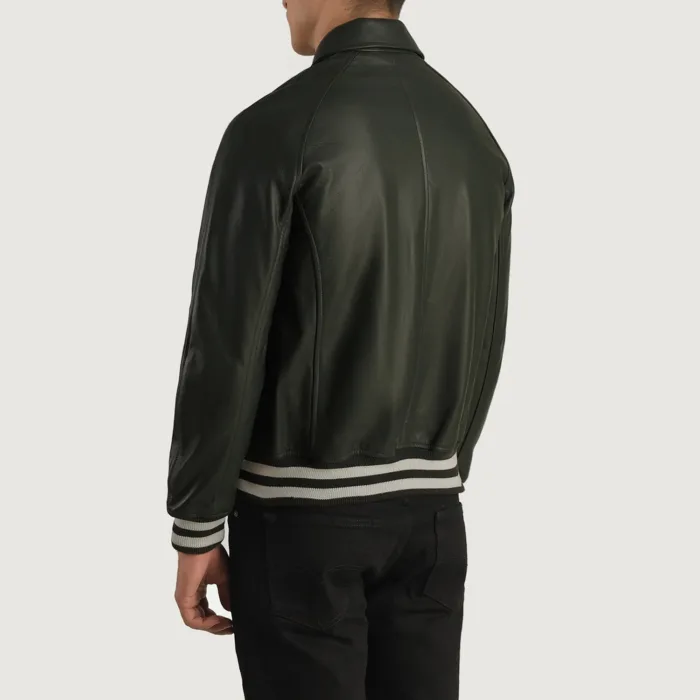 Walton Green Leather Varsity Jacket 5