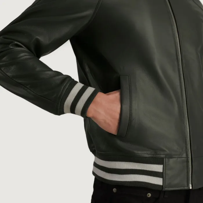 Walton Green Leather Varsity Jacket 6
