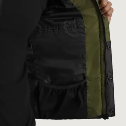 Wayne Black & Green Hooded Puffer Jacket 2
