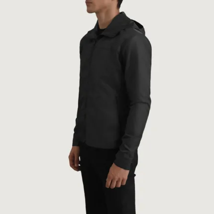 Wesley Black Hooded Windbreaker Jacket 2