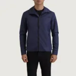 Wesley Blue Hooded Windbreaker Jacket 4
