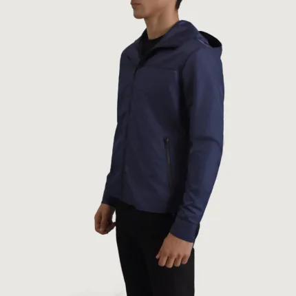 Wesley Blue Hooded Windbreaker Jacket 2