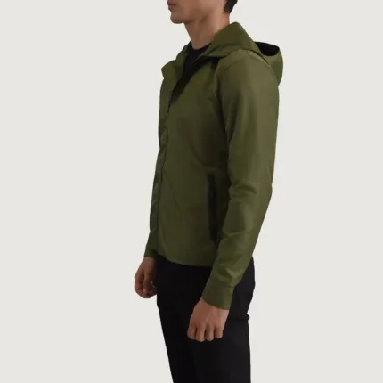 Wesley Green Hooded Windbreaker Jacket 2