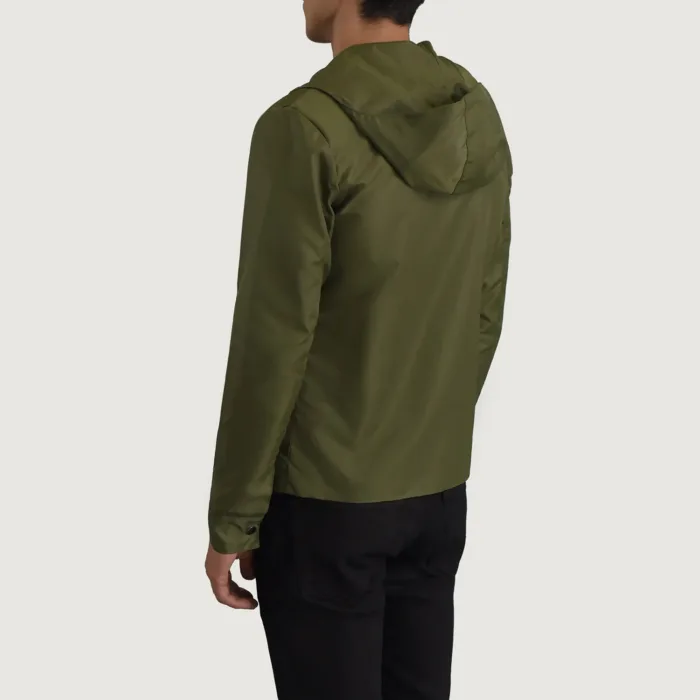 Wesley Green Hooded Windbreaker Jacket 5