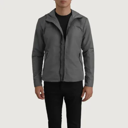 Wesley Grey Hooded Windbreaker Jacket