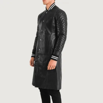 Wilde Black Leather Varsity Coat 2