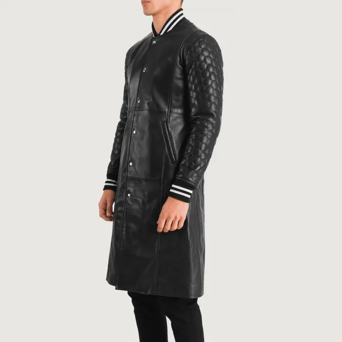 Wilde Black Leather Varsity Coat 2