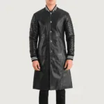 Wilde Black Leather Varsity Coat 4