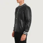 Willis Black Leather Varsity Jacket 2