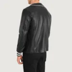 Willis Black Leather Varsity Jacket 5