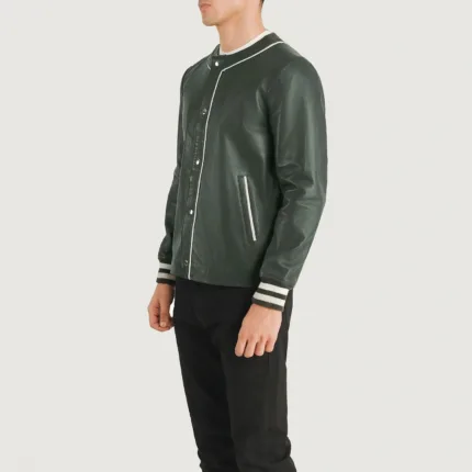 Willis Green Leather Varsity Jacket 2