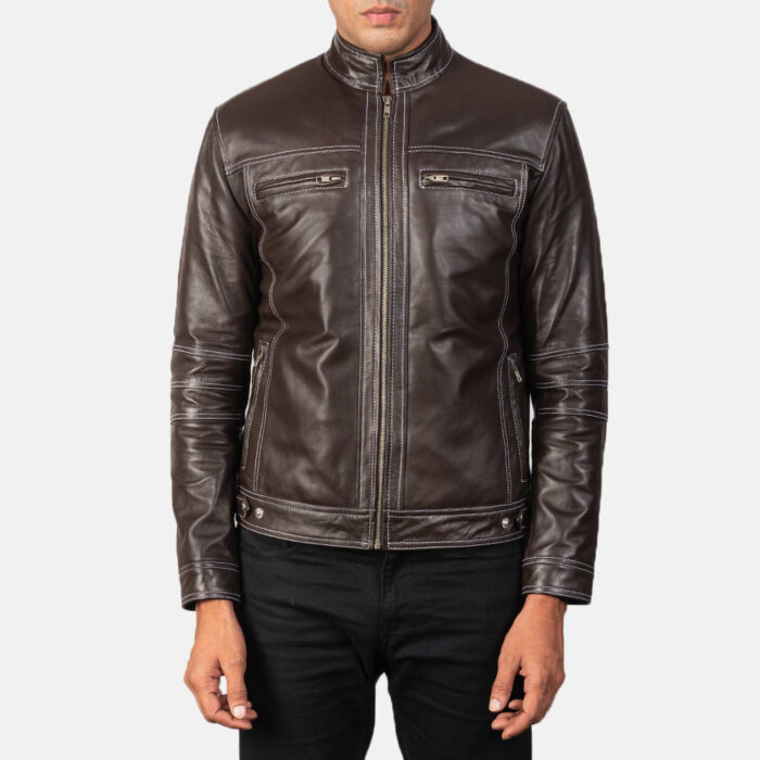 Youngster Brown Leather Biker Jacket 4