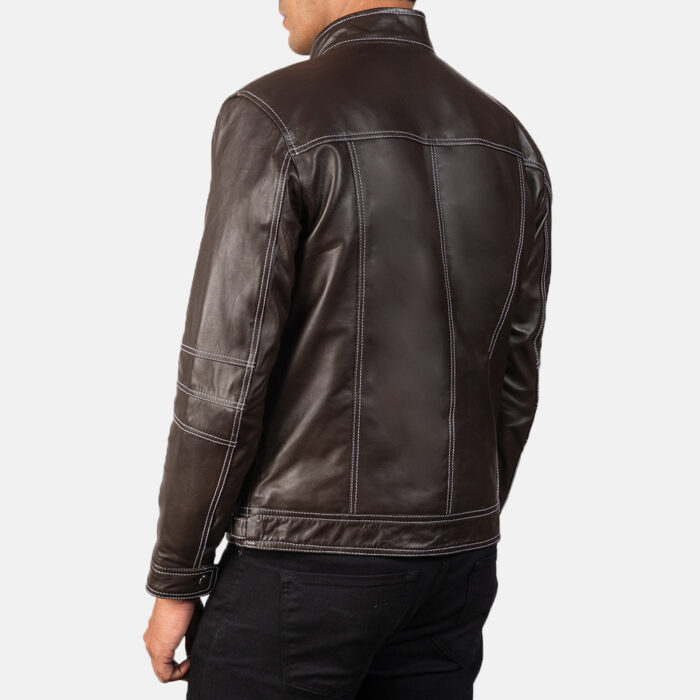 Youngster Brown Leather Biker Jacket 5