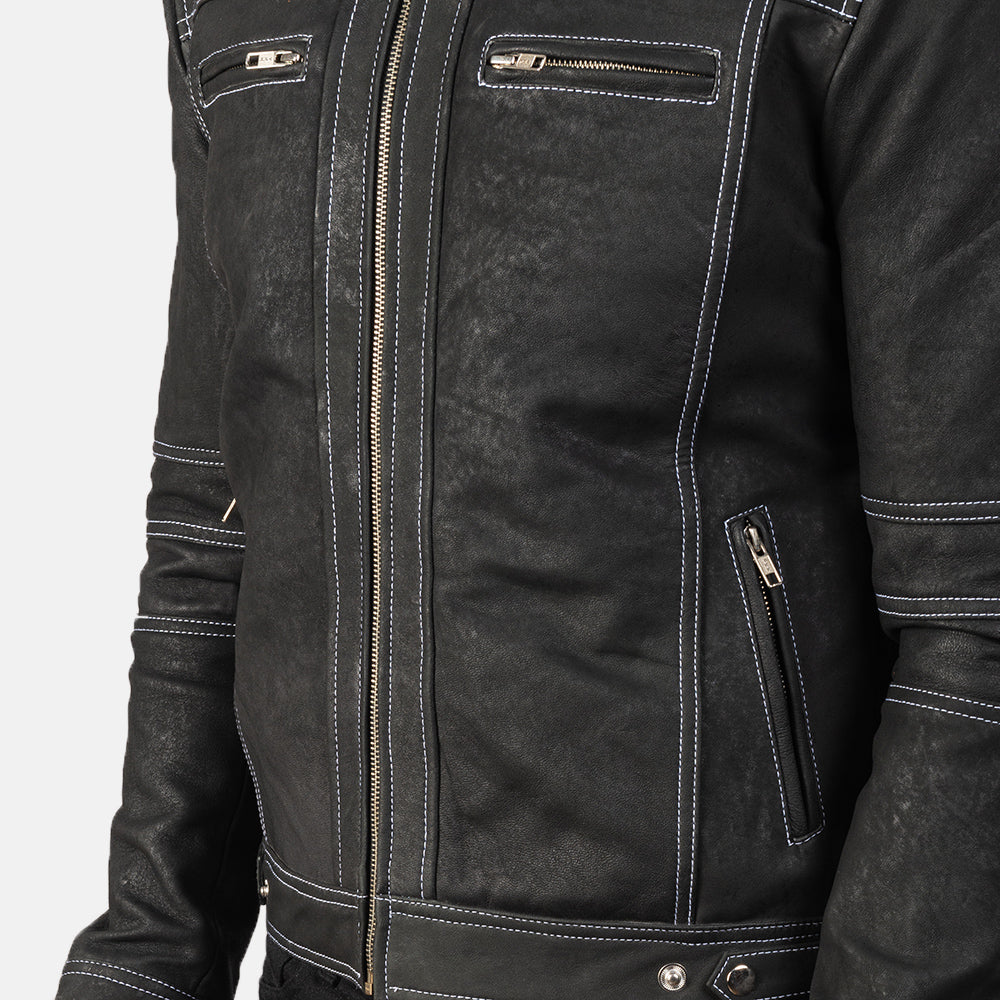 Youngster Distressed Black Leather Jacket 6
