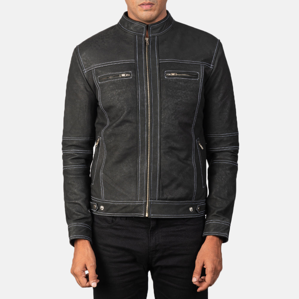 Youngster Distressed Black Leather Jacket 3