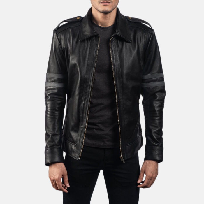 Armstrong Black Leather Biker Jacket 4