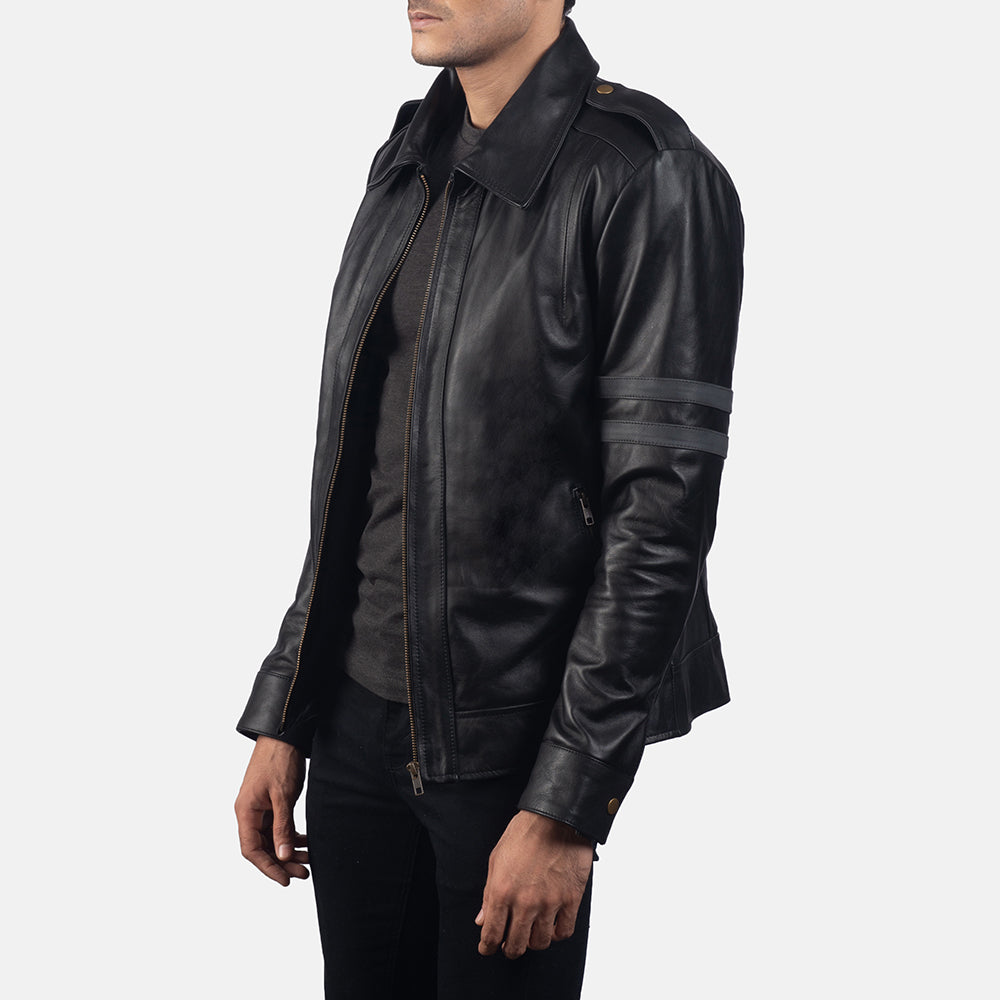 Armstrong Black Leather Biker Jacket 2
