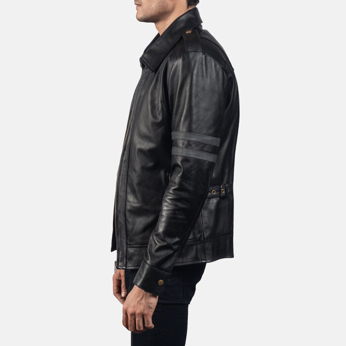 Armstrong Black Leather Biker Jacket 6
