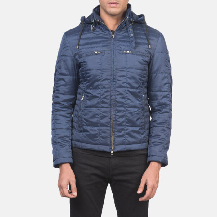 Alps Quilted Blue Hooded Windbreaker Jacket 3