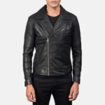 Danny Quilted Black Leather Biker Jacket 3