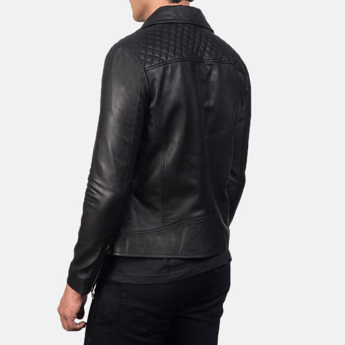 Danny Quilted Black Leather Biker Jacket 5