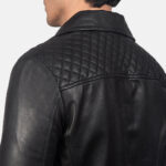 Danny Quilted Black Leather Biker Jacket 6