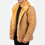 Furlong Beige Suede Leather Coat 4