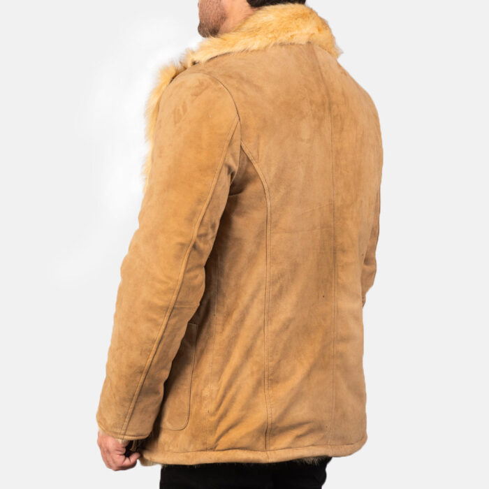 Furlong Beige Suede Leather Coat 5