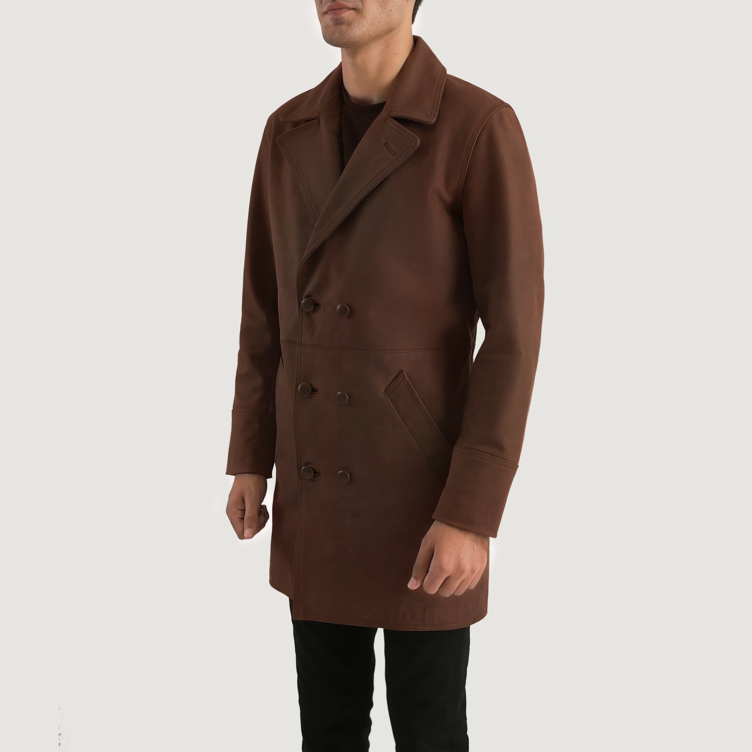 Half Life Brown Leather Coat 2