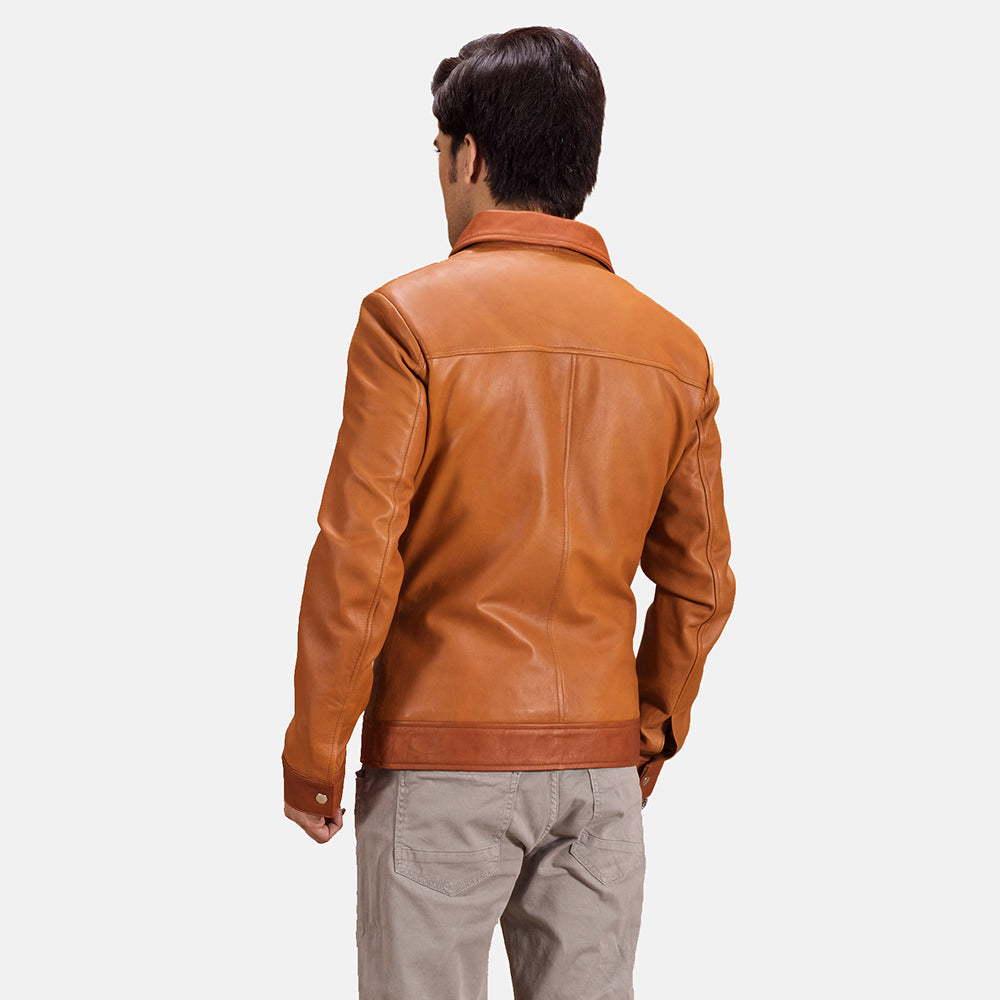 Hubert Tan Brown Leather Jacket 2