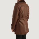 Hunter Distressed Brown Fur Leather Coat 5