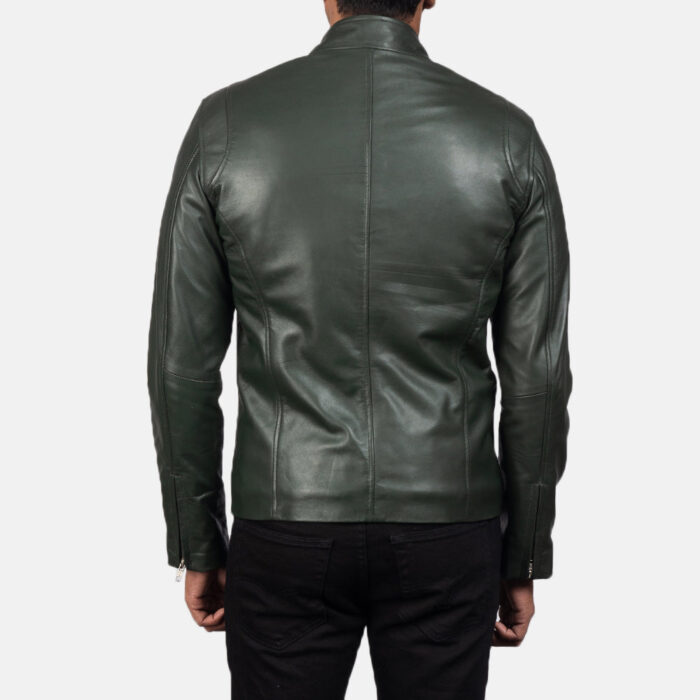 Ionic Green Leather Biker Jacket 5