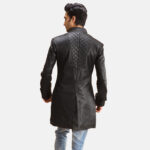Midlander Quilted Black Leather Coat 3
