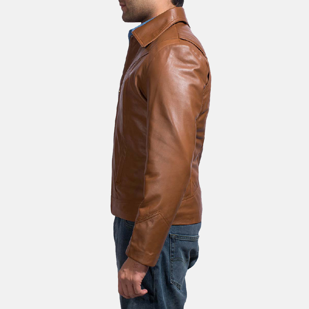 Old School Brown Leather Jacket 2